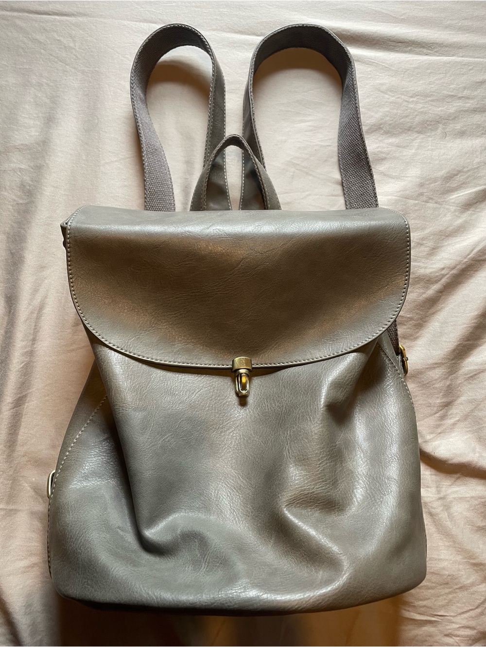 Joy Susan Gray Leather Backpack